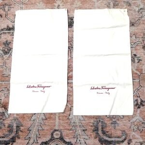 Salvatore Ferragamo Pair of 100% Cotton Shoe Dust Bags.